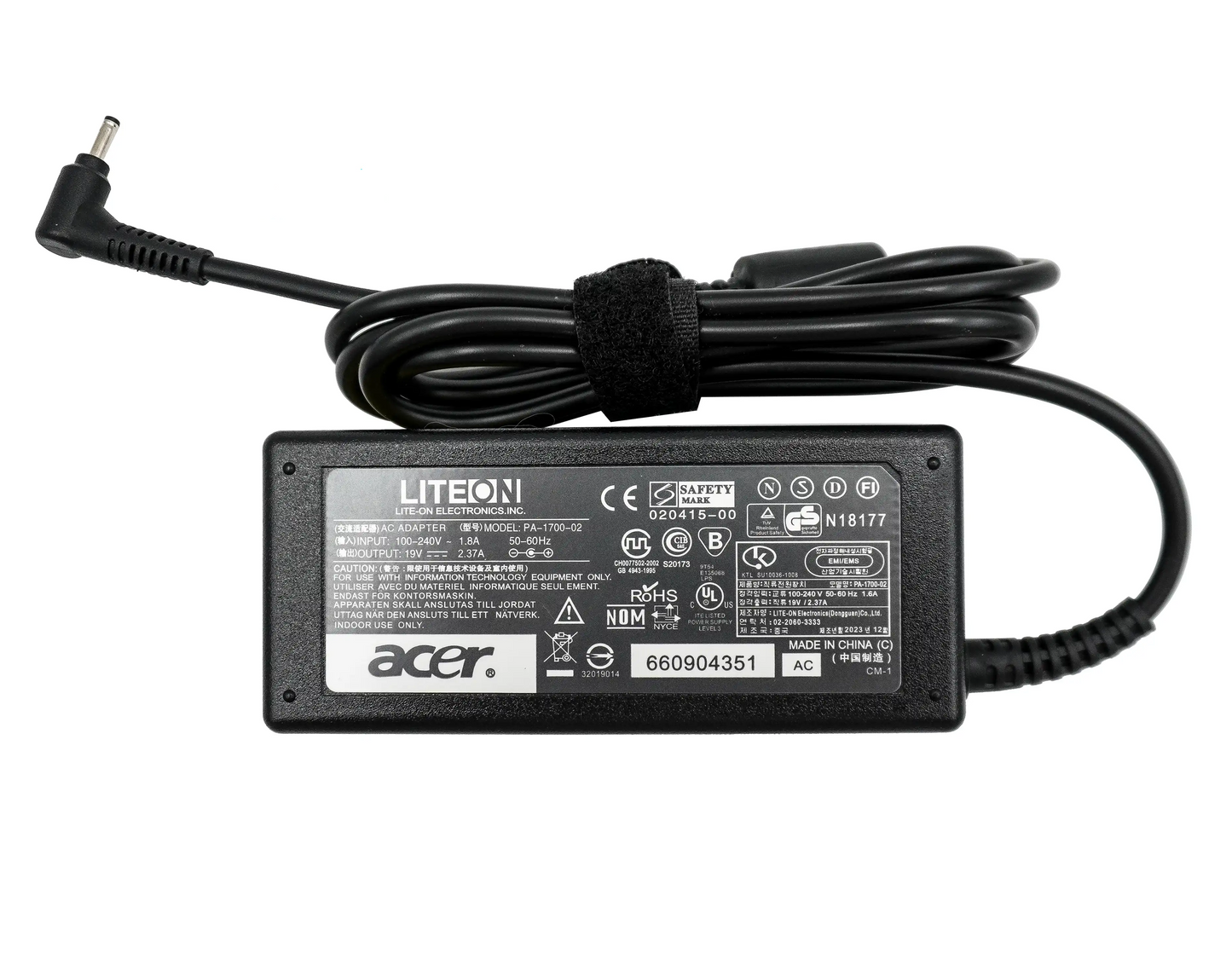 Cargador Acer 19V 2.37A Punta 3.0*1.0mm Original