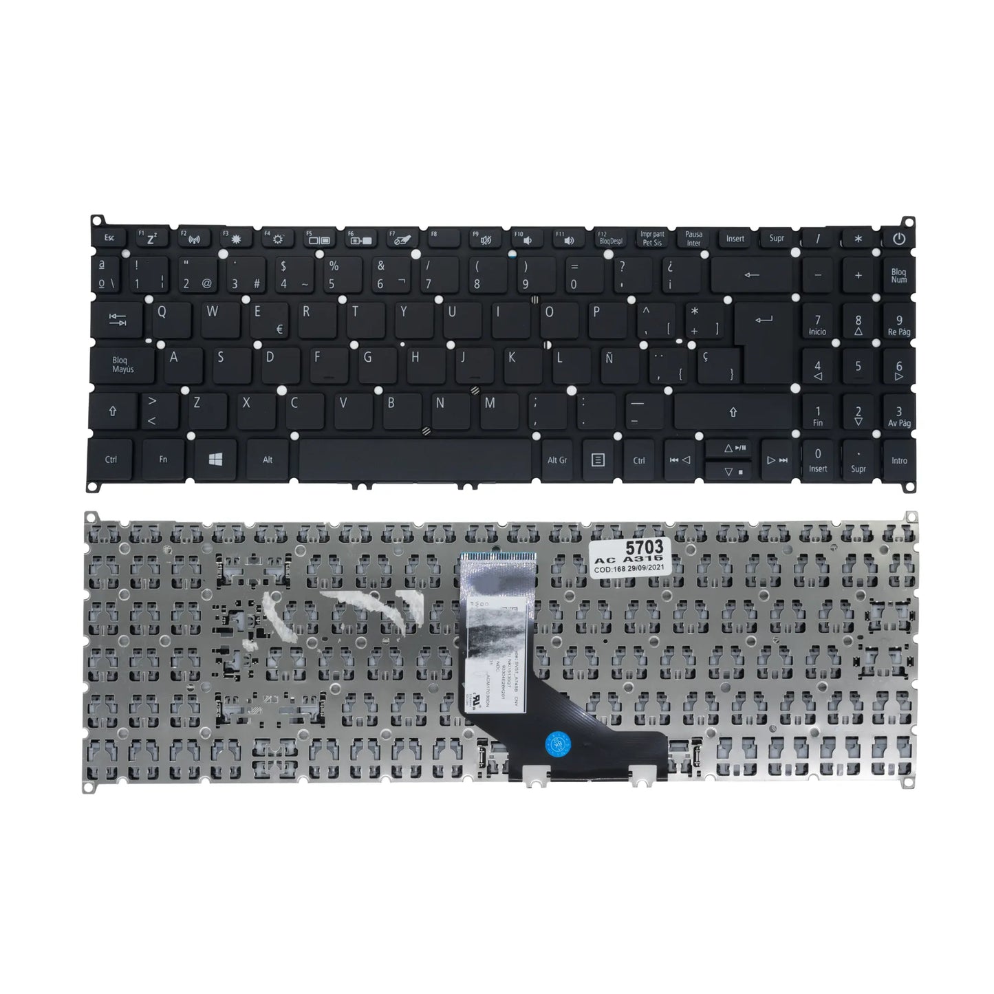 Teclado Portátil ACER A515-52 Con Botón de Encendido