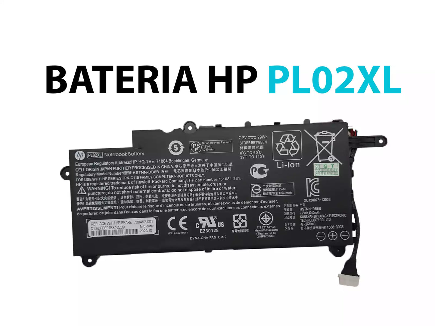 Bateria HP PL02XL Original