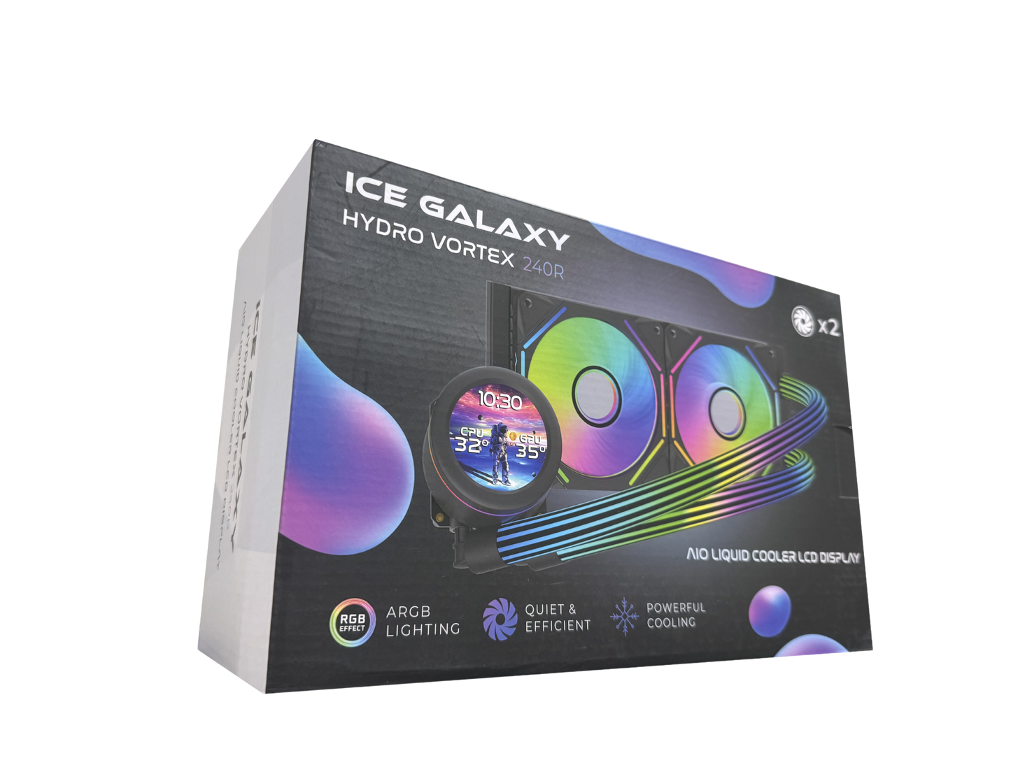 Refrigeración Liquida NEGRA ICE GALAXY 240MM Con Pantalla LCD (IMAGEN-GIF-VIDEO)