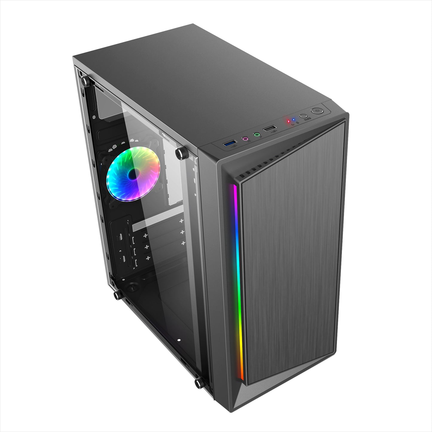 Chasis Linea Izquierda RGB MicroATX  + Fuente Thunder Semireal 550W