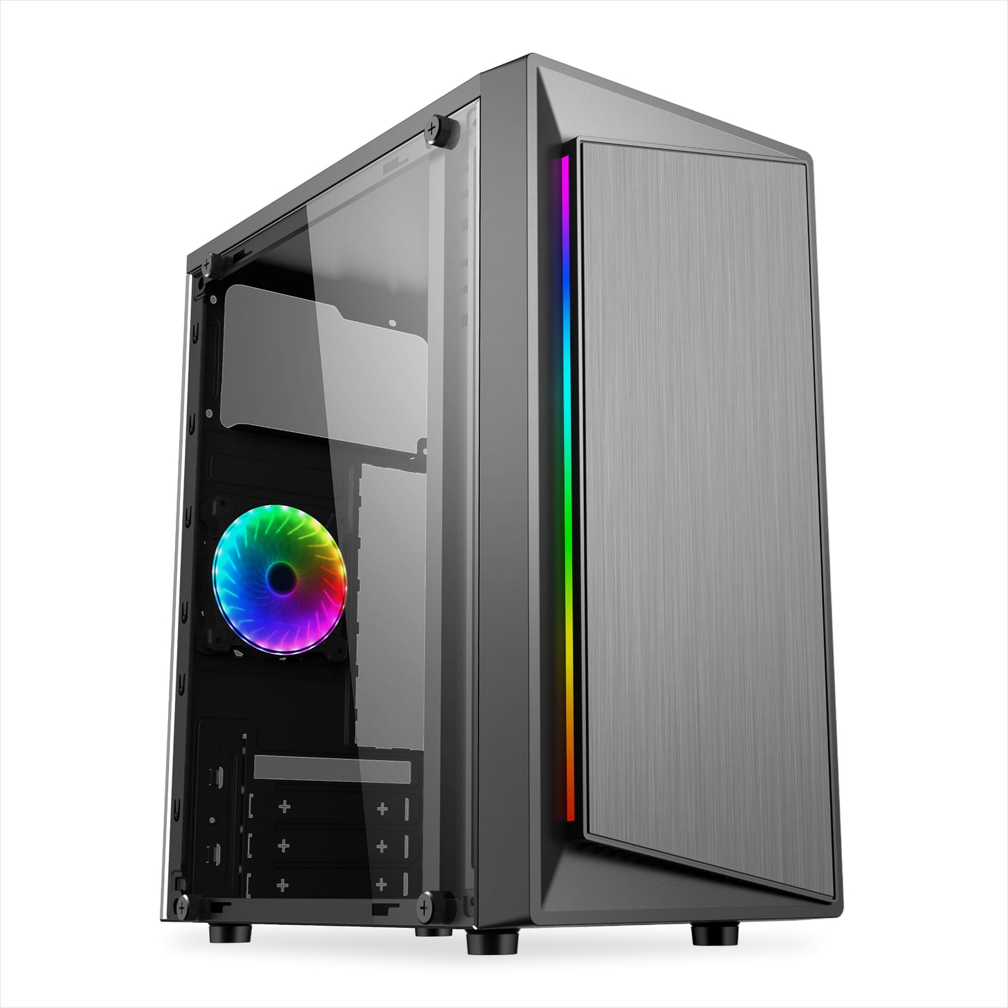 Chasis Linea Izquierda RGB MicroATX  + Fuente Thunder Semireal 550W