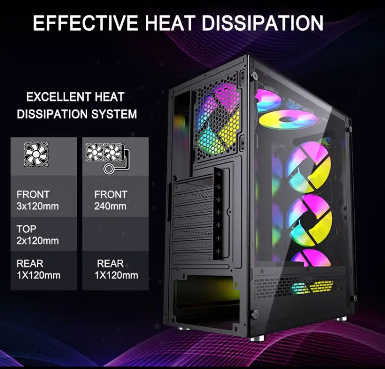 Chasis Profundidad RGB ATX + Fan 120MM RGB
