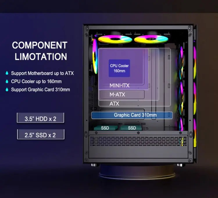 Chasis Profundidad RGB ATX + Fan 120MM RGB